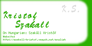 kristof szakall business card