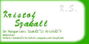 kristof szakall business card